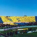 FIORENTINA - Verona Coreografia della curva viola in onore alle Brigate Gialloblu scioltesi l'anno prima