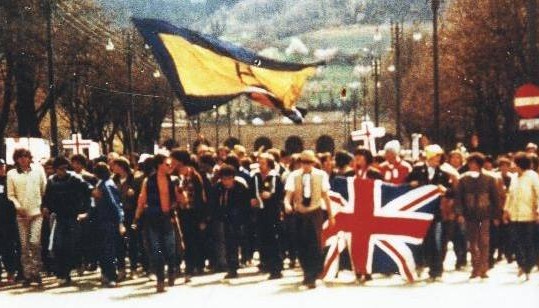 Tifosi Hellas Verona a Vicenza (30 marzo 1980)